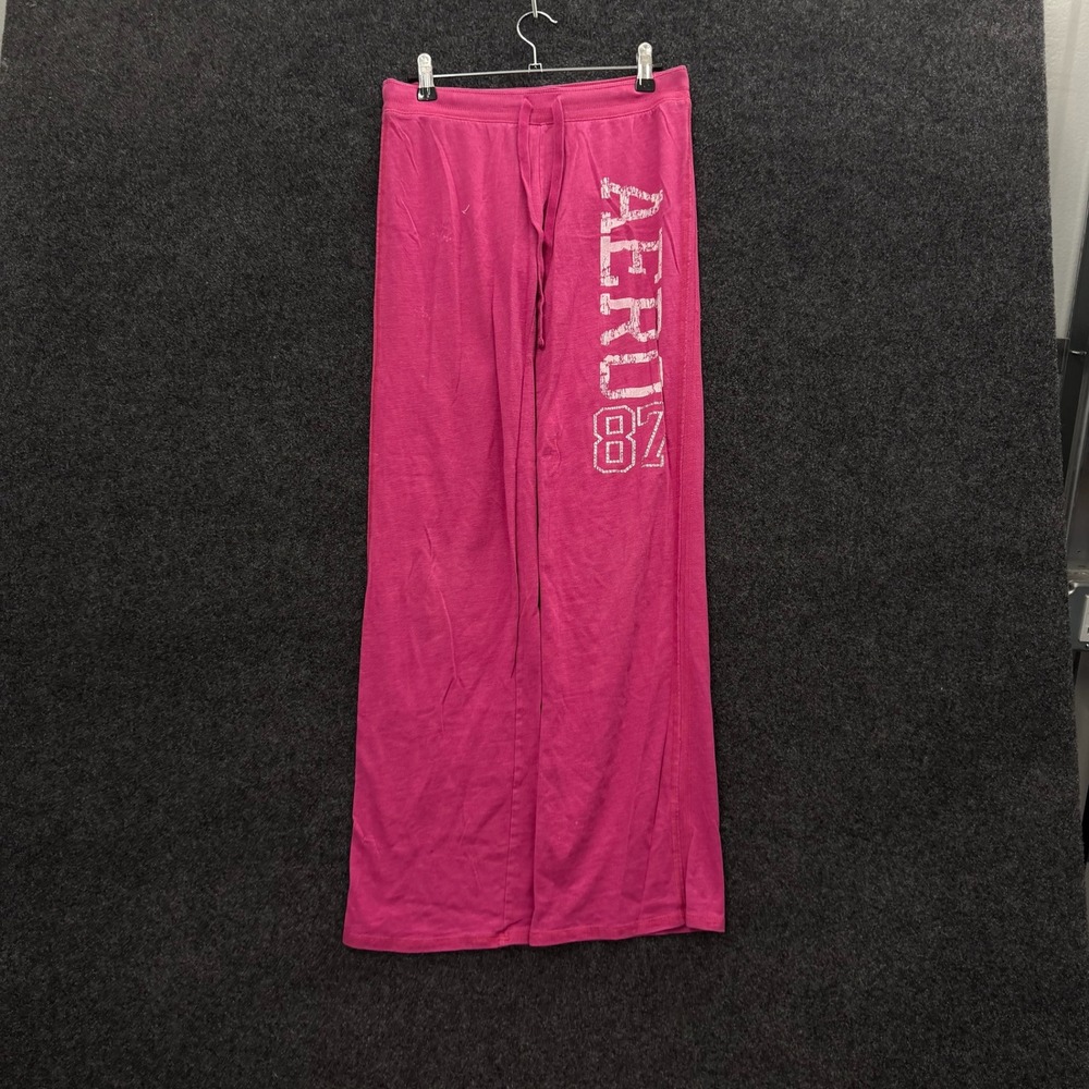Vintage Aeropostale Aero 87 Pink Wide Leg Sweatpants XS Y2K Lounge Pants
